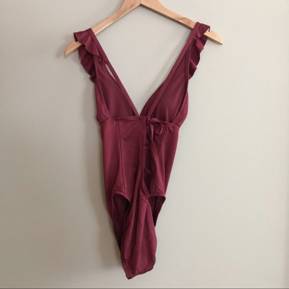 NWT Shade & Shore Plum One Piece Bathing Suit M - Picture 6 of 8
